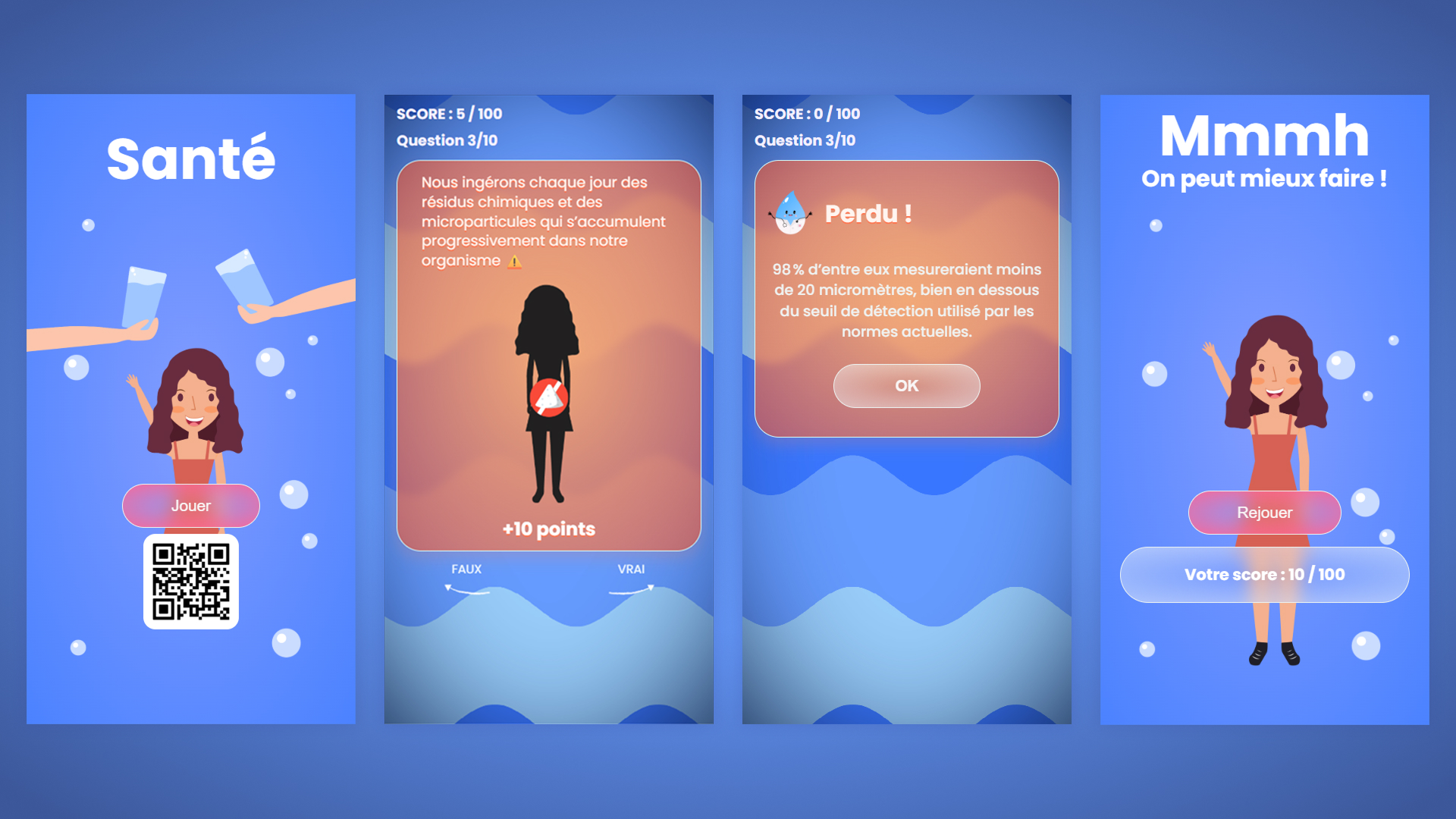 Application mobile pédagogique sur les risques liés à la consommation de l’eau.