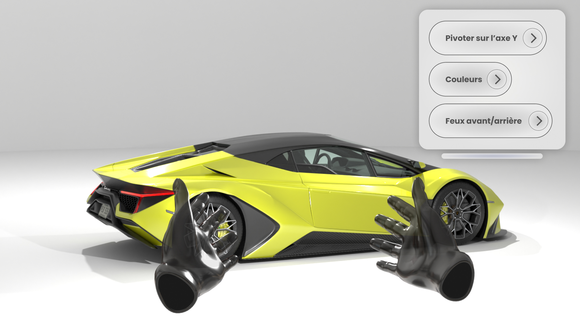 Démonstration d’une voiture de luxe en VR